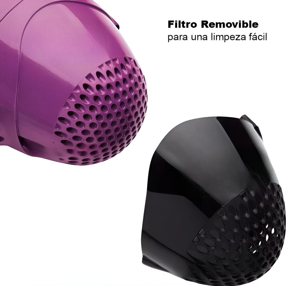 Secador De Cabello Revlon Ionic Pro 2000w - Dr773pla2 Morado image number 2.0