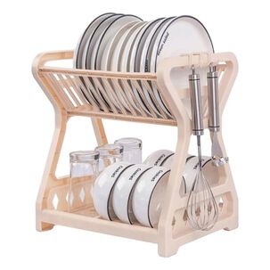 Escurridor De Platos 2 Niveles Plástico Beige Organizador