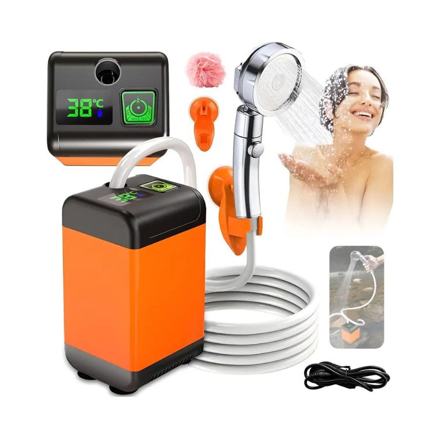 Ducha Portatil Recargable Exterior Camping Viajes Usb image number 2.0