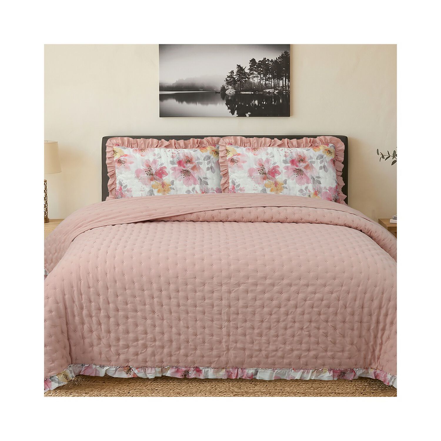 Quilt Andes Ruffles Rosa King image number 0.0