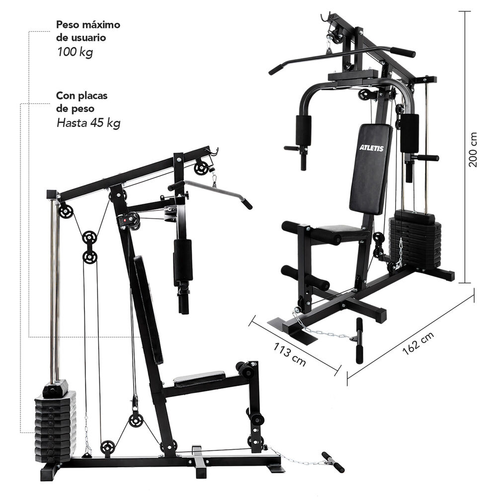 Home Gym Multifuncional Xtreme Force 45 Kg Con Poleas image number 1.0