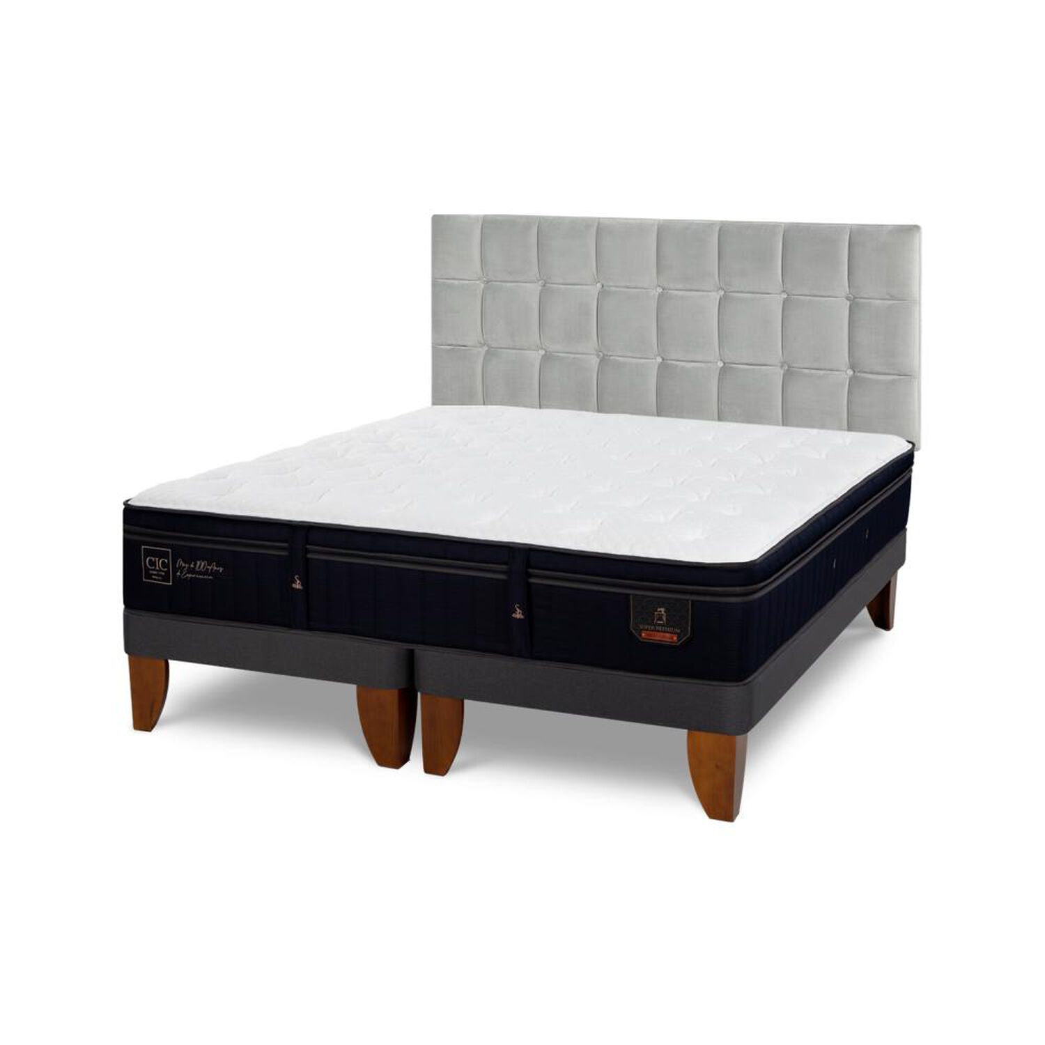 Cama Europea Cic Super Premium / 2 Plazas / Base Dividida + Respaldo image number 4.0