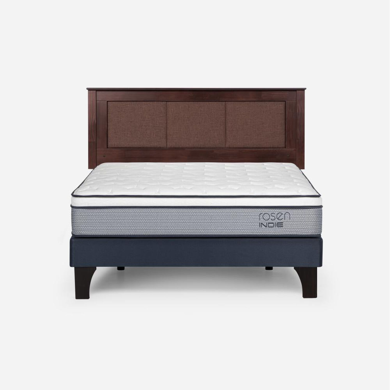 Cama Europea Rosen Indie / 2 Plazas / Base Normal + Respaldo Rachel image number 0.0