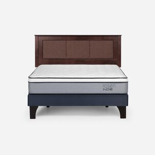 Cama Europea Rosen Indie / 2 Plazas / Base Normal + Respaldo Rachel