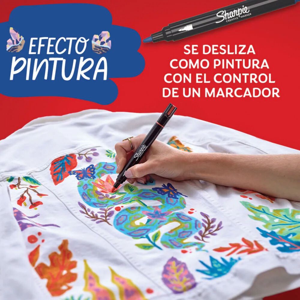 Set Lapices Acrilico Sharpie 12 Tonos Naturaleza Punta Bala image number 5.0