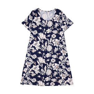 Vestido Full Print Manga Corta Cuello Redondo Mujer Lesage