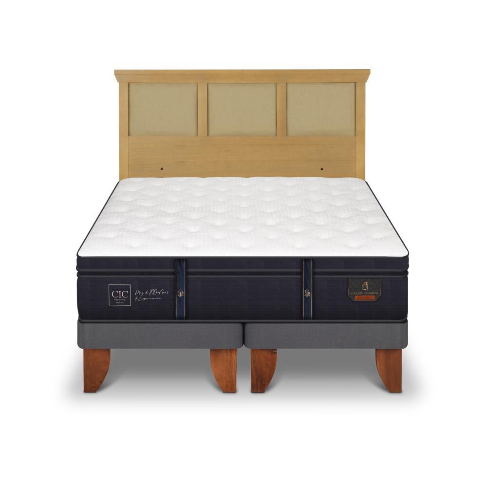 Cama Europea Cic Linea Premium / 2 Plazas / Base Dividida + Respaldo image number 0.0