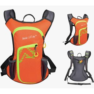 Mochila Outdoor Trekking Running + Bolda De Agua Naranja