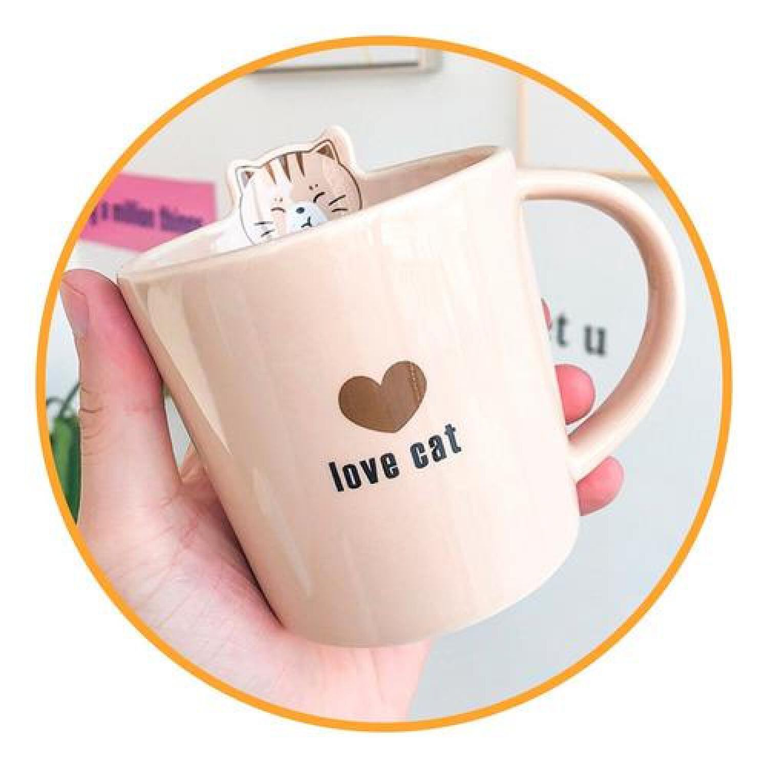 Taza Cer&aacute;mica Gatito Love Cat Kawaii image number 6.0