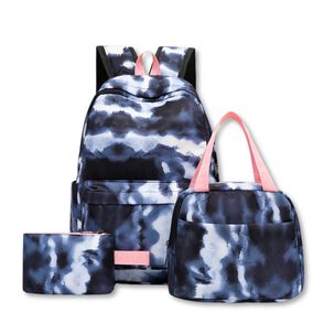 Pack Mochila Lonchera Estuche 43cm Juvenil Escolar Gradient Navy Blue