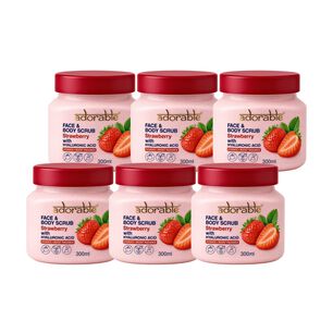 Pack Adorable 6 Exfoliantes Frutilla&&aacute;cido Hialur&oacute;nico 300ml