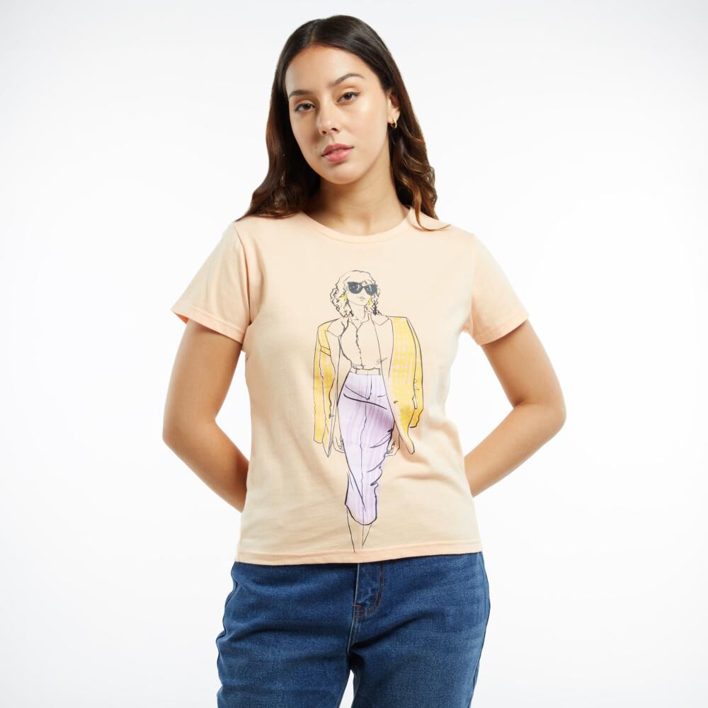 Polera Estampada Manga Corta Cuello Redondo Mujer Kimera image number 0.0