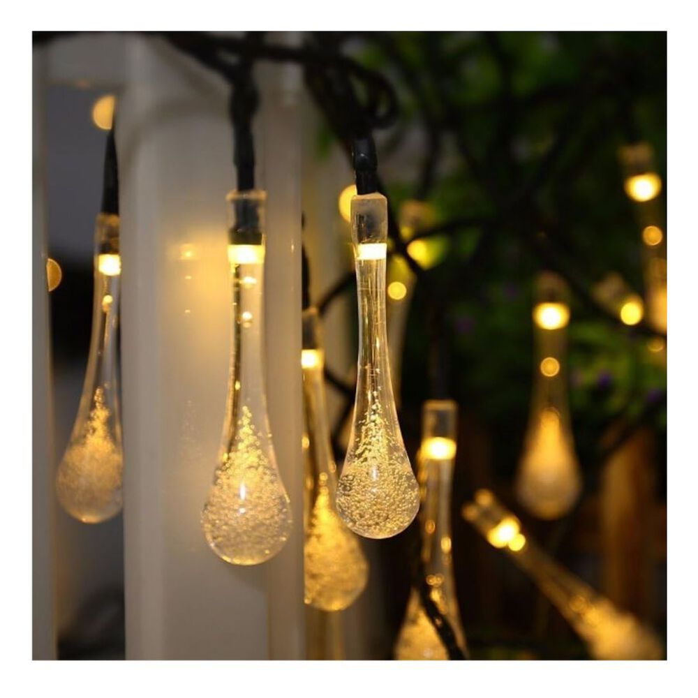 Luces Solares De Gotas 20 Led Amarillas De 4 Metros image number 1.0