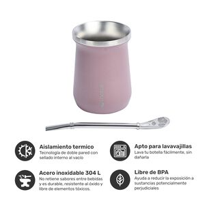 Mate Acero Inoxidable Con Bombilla Lhotse Pink