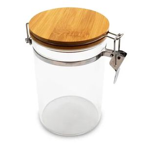 Frasco Tarro Hermetico De Vidrio 350ml Con Tapa De Bambu Frasco Tarro Hermetico De Vidrio 350ml Con Tapa De Bambu
