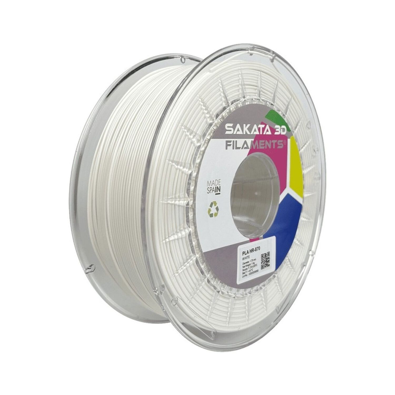 Filamento Sakata Pla Hr-870 Blanco 1kg image number 1.0