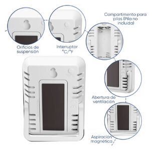 Higr&oacute;metro Digital Term&oacute;metro Pantalla Retroiluminada