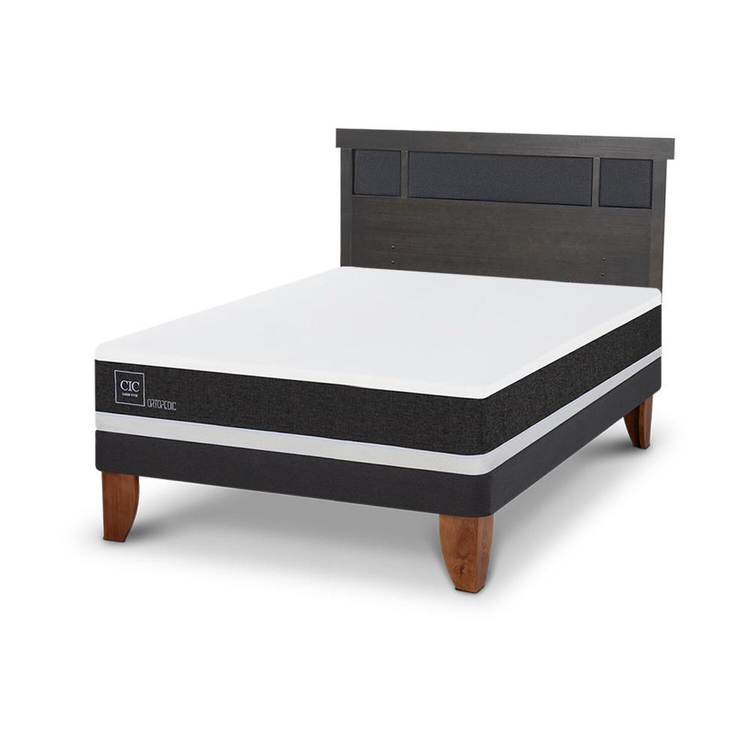 Cama Europea Cic Ortopedic / 2 Plazas / Base Normal + Respaldo image number 1.0