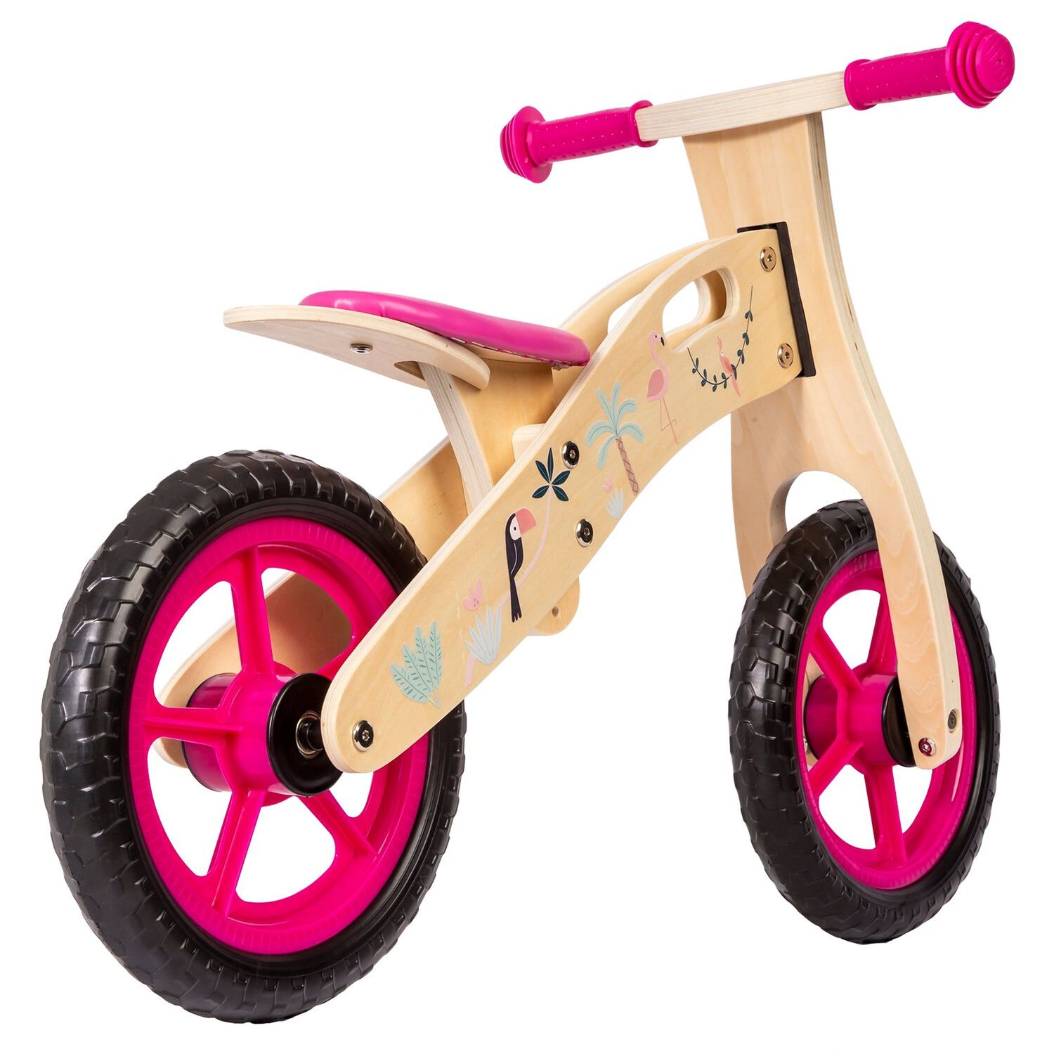 Bicicleta De Equilibrio Aprendizaje Madera Flamenco Rosa image number 3.0