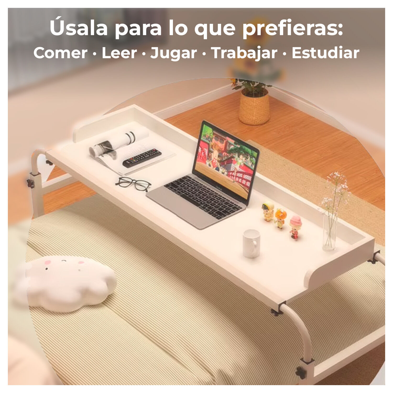 Mesa Port&aacute;til Ajustable Ideal Para Trabajar Y Estudiar Desde La Cama O Sof&aacute; image number 2.0