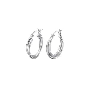 Aros Lp3385-4/1 Lotus Silver Mujer Hoops