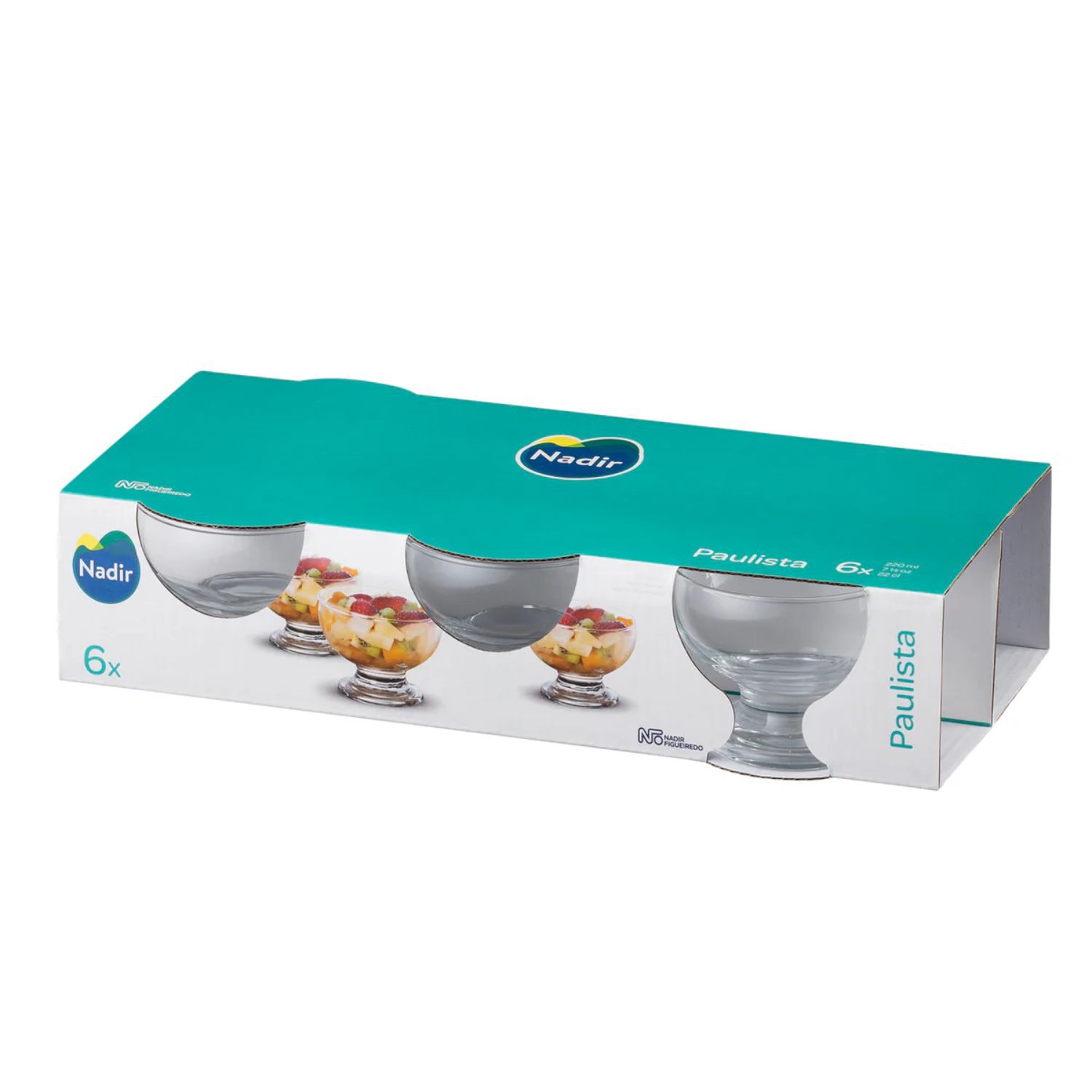 Set 6 Copas Postre Paulista 220ml Vidrio Nadir Transparente image number 0.0