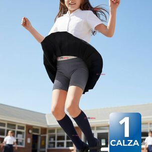 Calza Corta Escolar Color Gris Pata Deportivas Ni&ntilde;a Juvenil