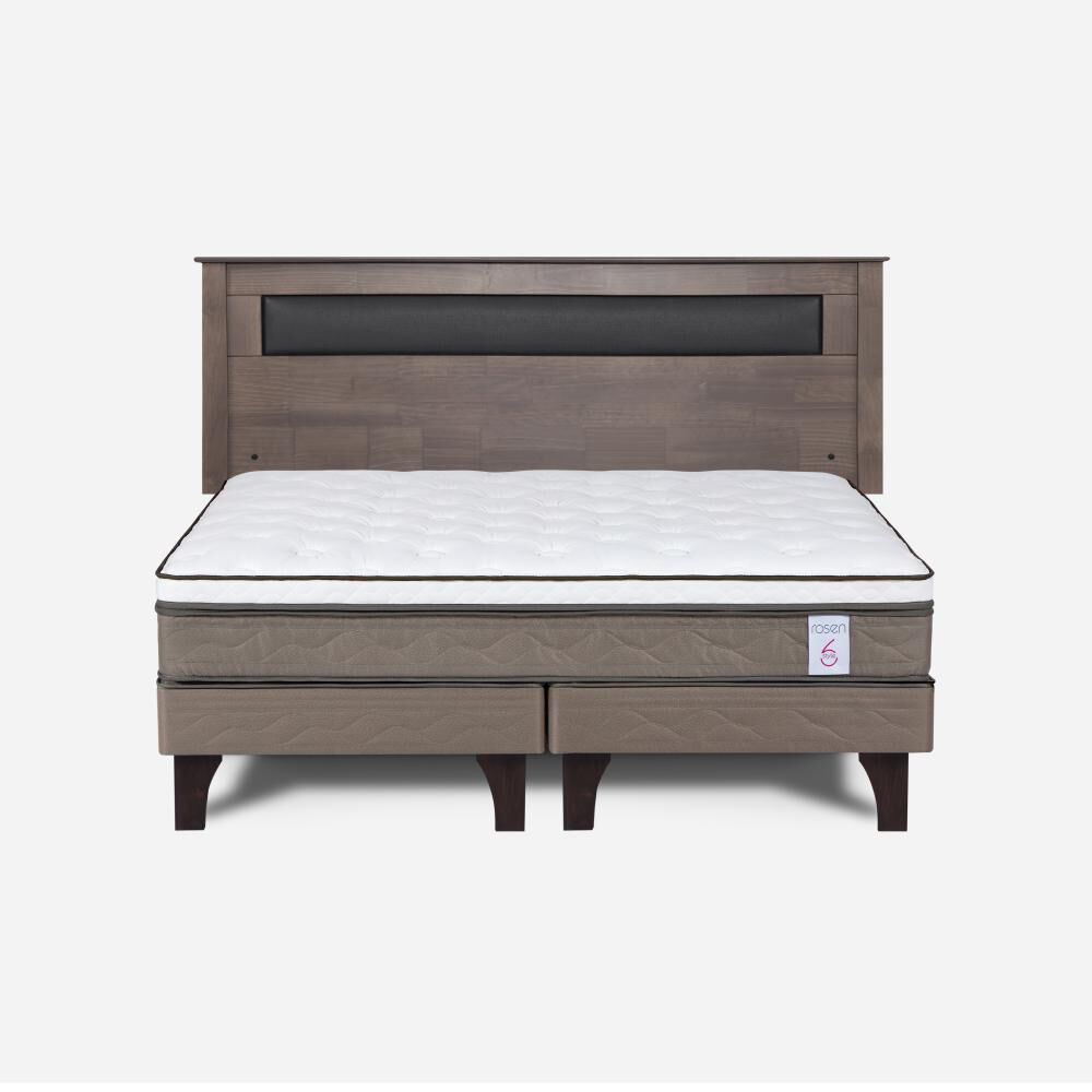 Cama Europea Rosen New Style 6 / King / Base Dividida  + Respaldo Ferrara Gris image number 0.0
