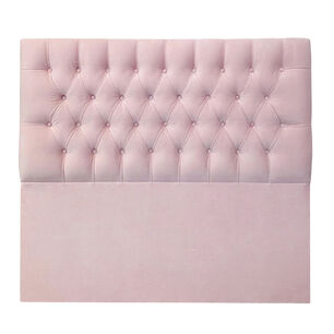 Respaldo De Cama Capiton&eacute; Premium Felpa Rosado Claro 1 Plaza