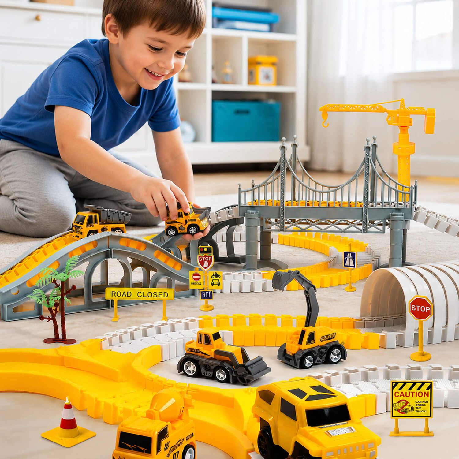 Set Pista De Autos Infantil Bloques Armables image number 1.0