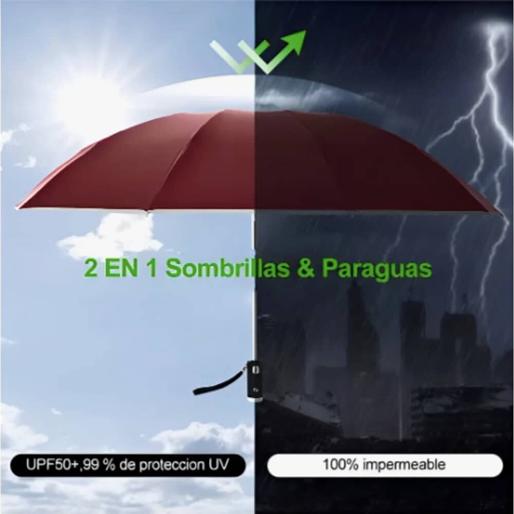 Paraguas Plegable Autom&aacute;tico Sombrilla Anti Uv image number 3.0