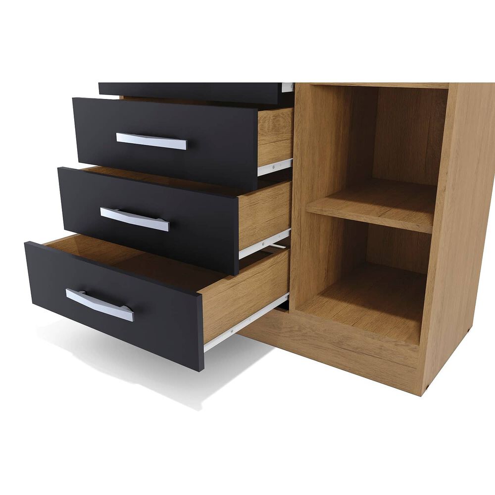 C&oacute;moda Yardas Beatriz Negro / Angel&iacute;n 5 Cajones 1 Puerta image number 4.0