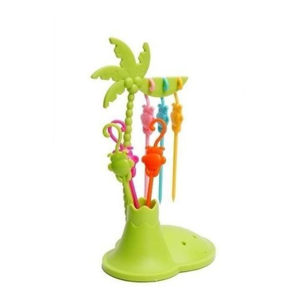 Tenedor Pinchos Para Frutas Palmera Monos Kawaii image number 0.0