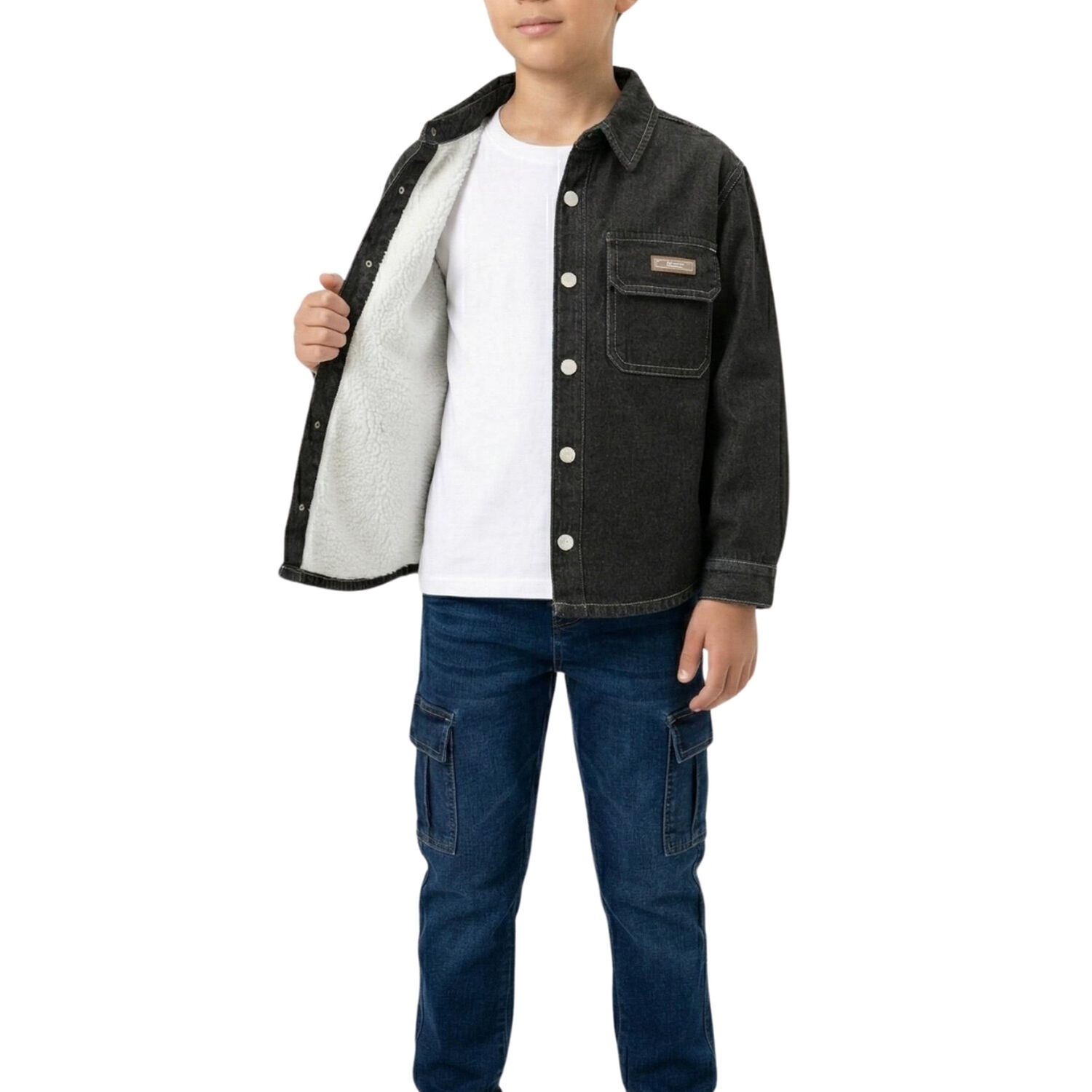 Sobrecamisa Mezclilla Ni&ntilde;o Denim Degradado Look Urbano image number 1.0