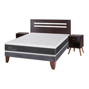 Cama Europea Cic Ortopedic / 2 Plazas / Base Normal + Set De Maderas