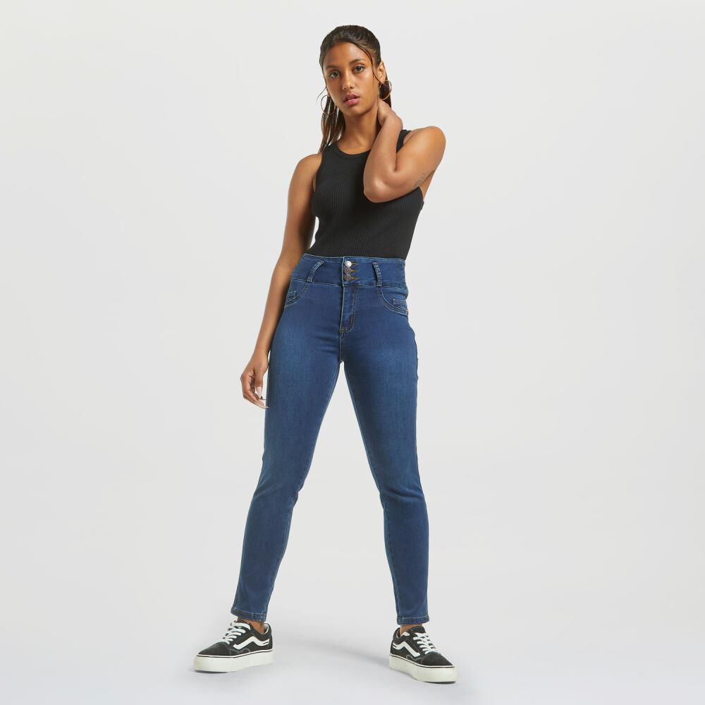 Jeans Regular Pretina Alta Push Up Mujer Rolly Go image number 1.0
