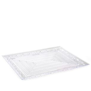 Bandeja Rectangular Crystal 29x38 Cm Transparente Plastica