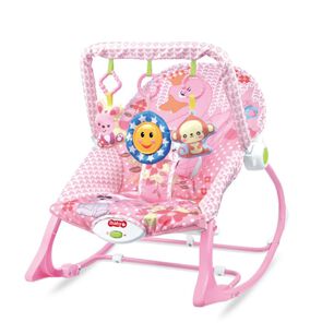 Silla Nido Mecedora Para Beb&eacute;s Y Ni&ntilde;os Con Barra De Juguetes Desmontable Rosa