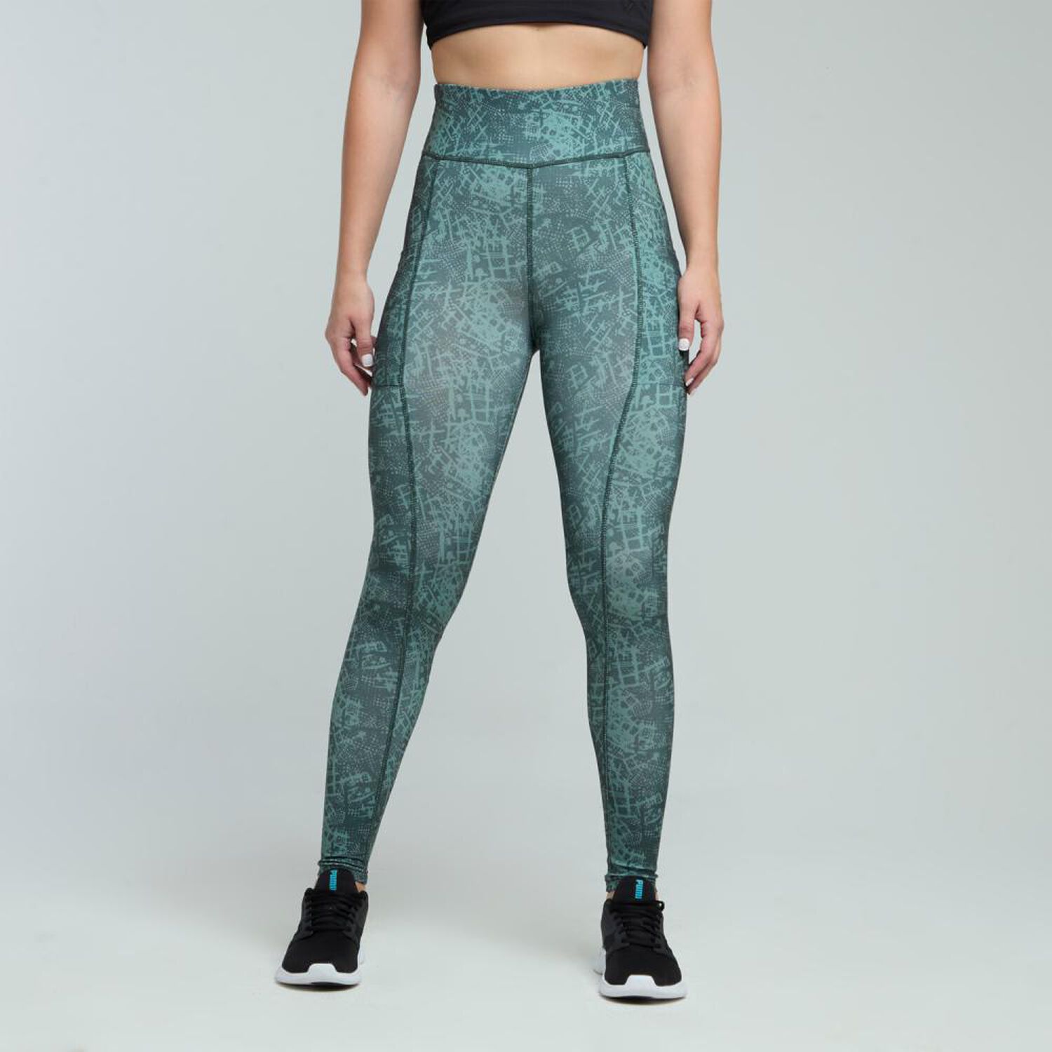 Calza Deportiva Lisa Tiro Alto Regular Mujer Wetland image number 0.0