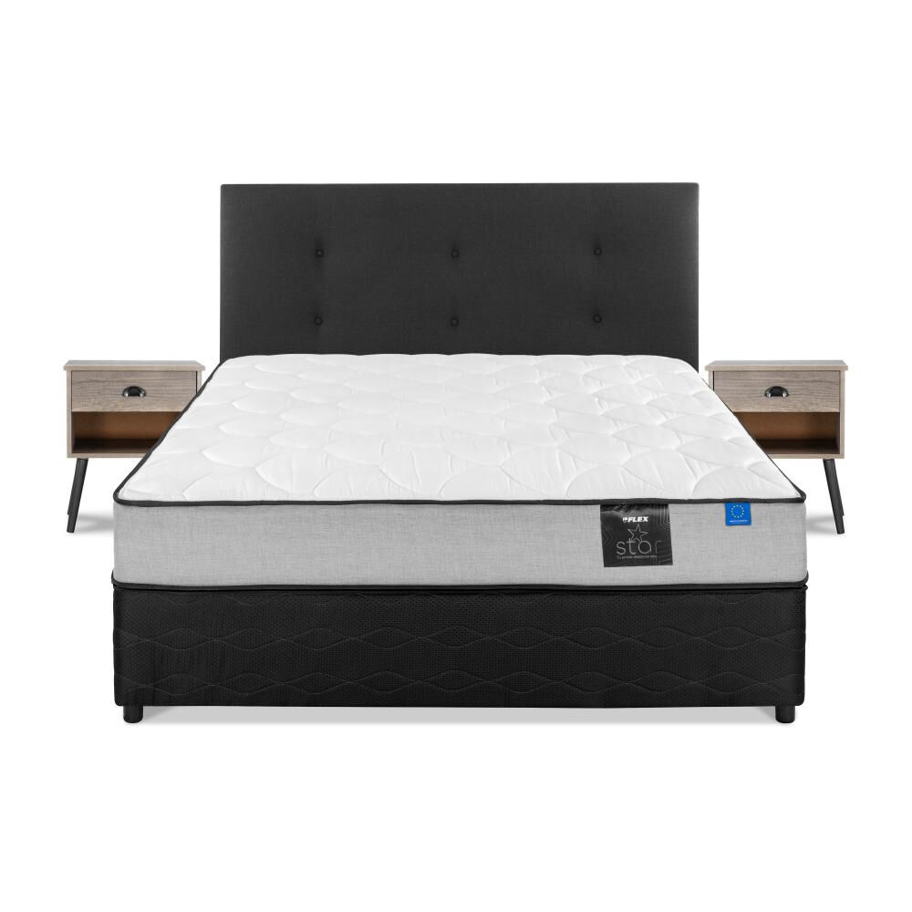 Cama Americana Flex Star / 2 Plazas / Base Dividida + Set De Maderas image number 1.0