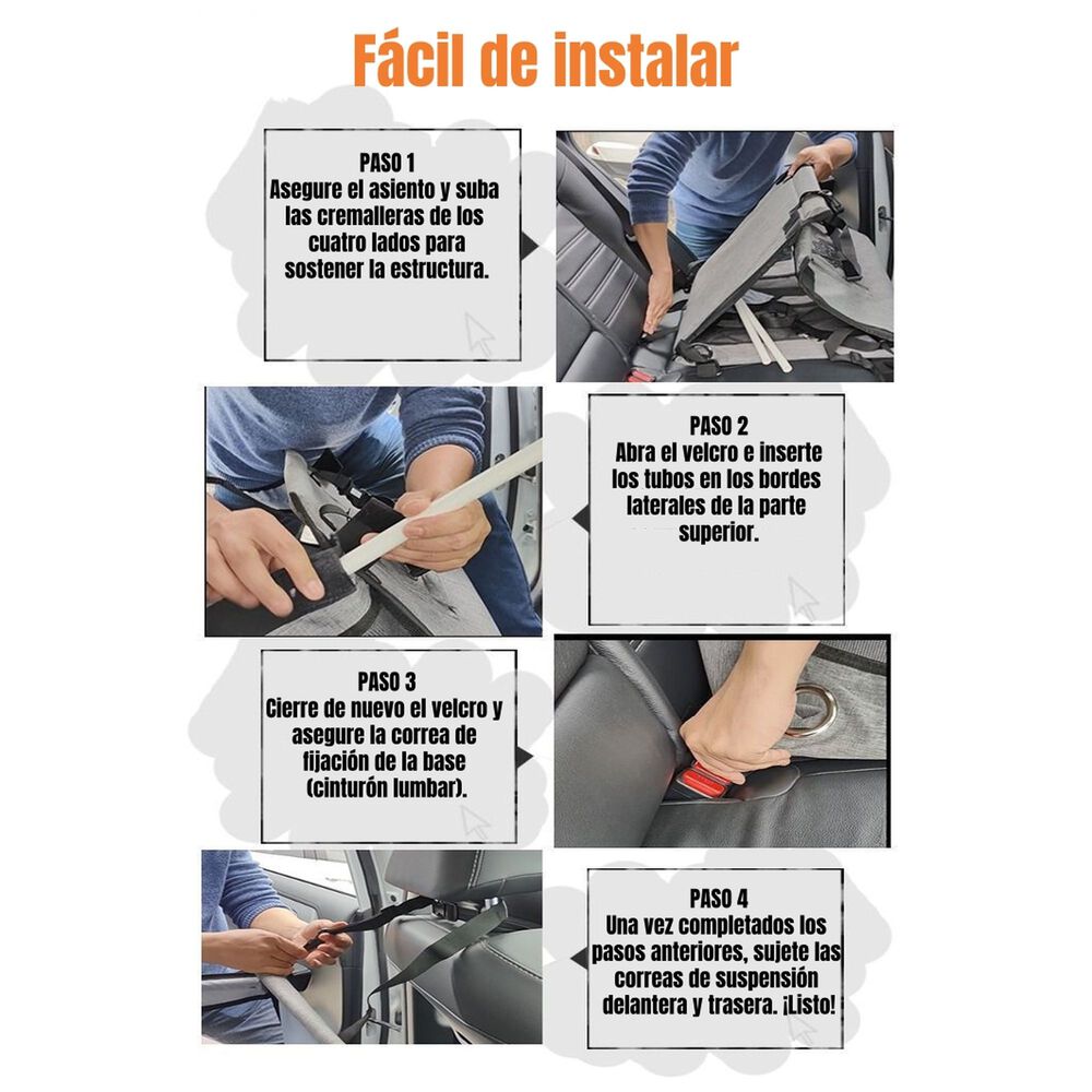 Asiento De Auto 49cm Perros Plegable Con Protector Guard image number 6.0