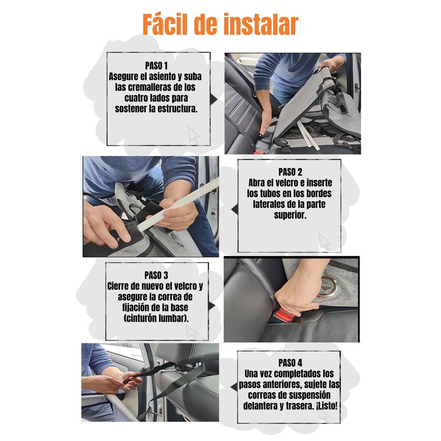 Asiento De Auto 49cm Perros Plegable Con Protector Guard image number 6.0