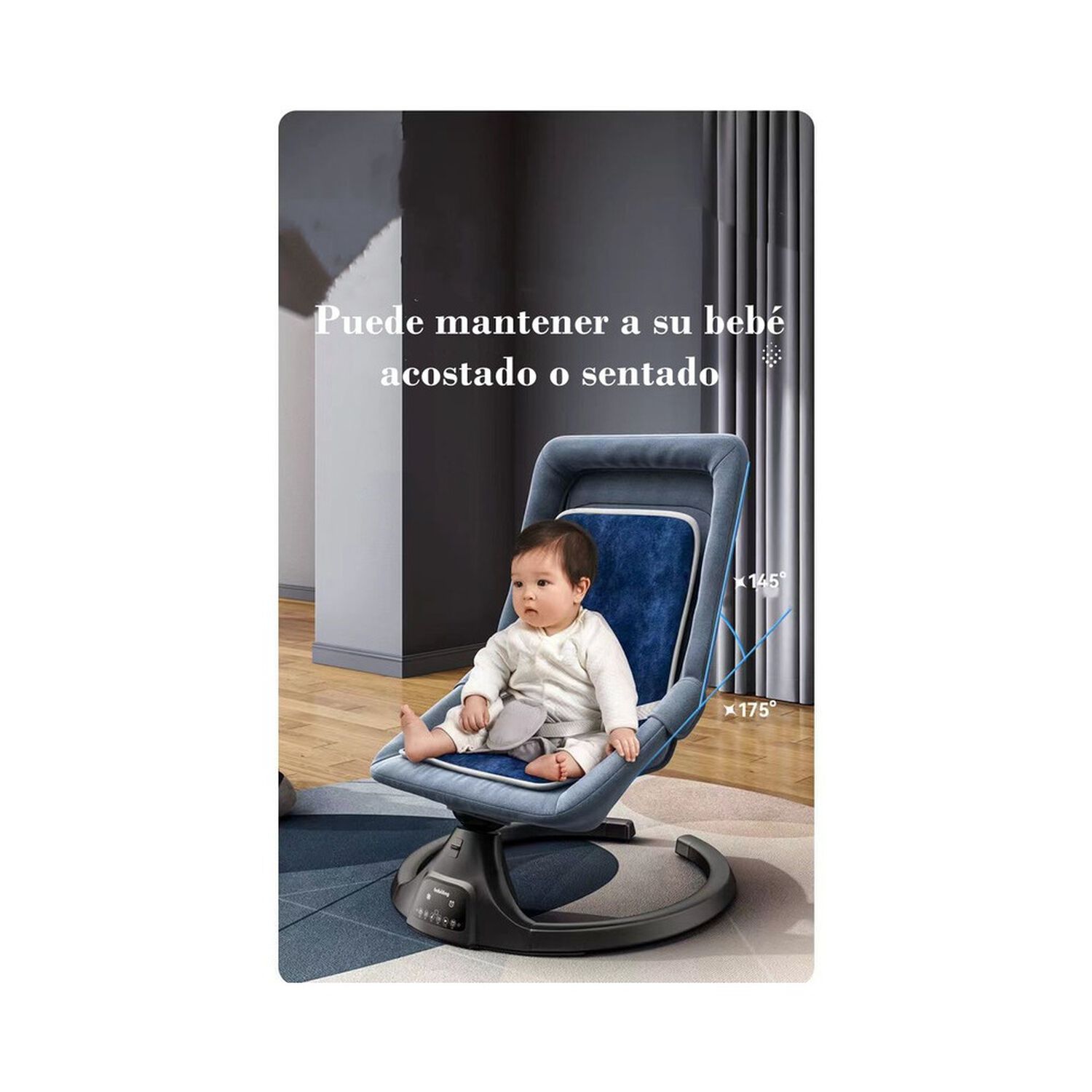Mecedora El&eacute;ctrica Reclinable Bluetooth Lubabycas Osito image number 9.0