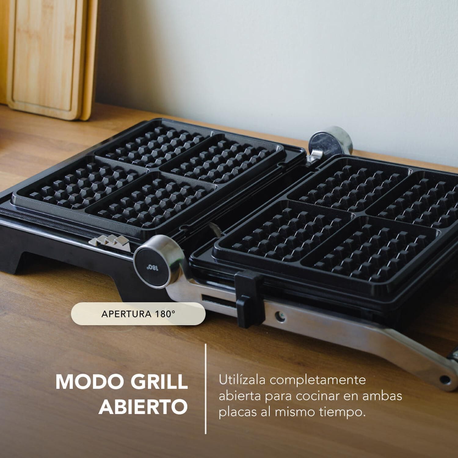 Plancha El&eacute;ctrica Iron Chef 3 En 1: Waflera, Sandwichera Y Grill image number 4.0