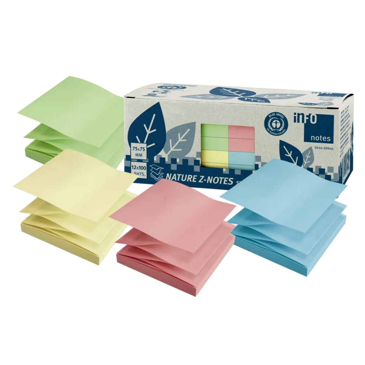 Pack 12 Notas Adhesivas Color 75x75mm Info Notes - Ps image number 0.0