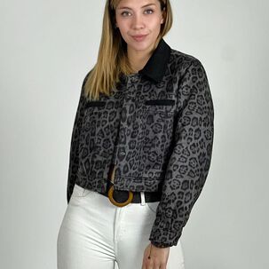 Chaqueta Print De Gamuza Con Forro