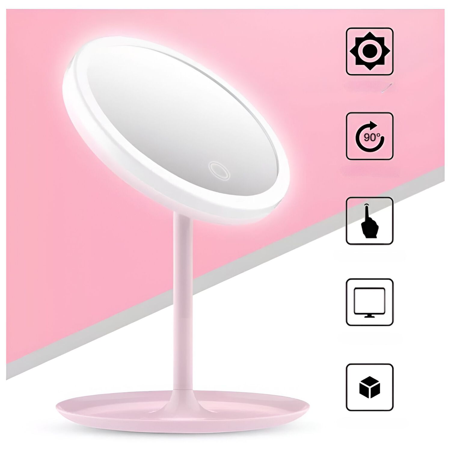 Espejo Con Luz Led Plegable Redondo Recargable image number 5.0