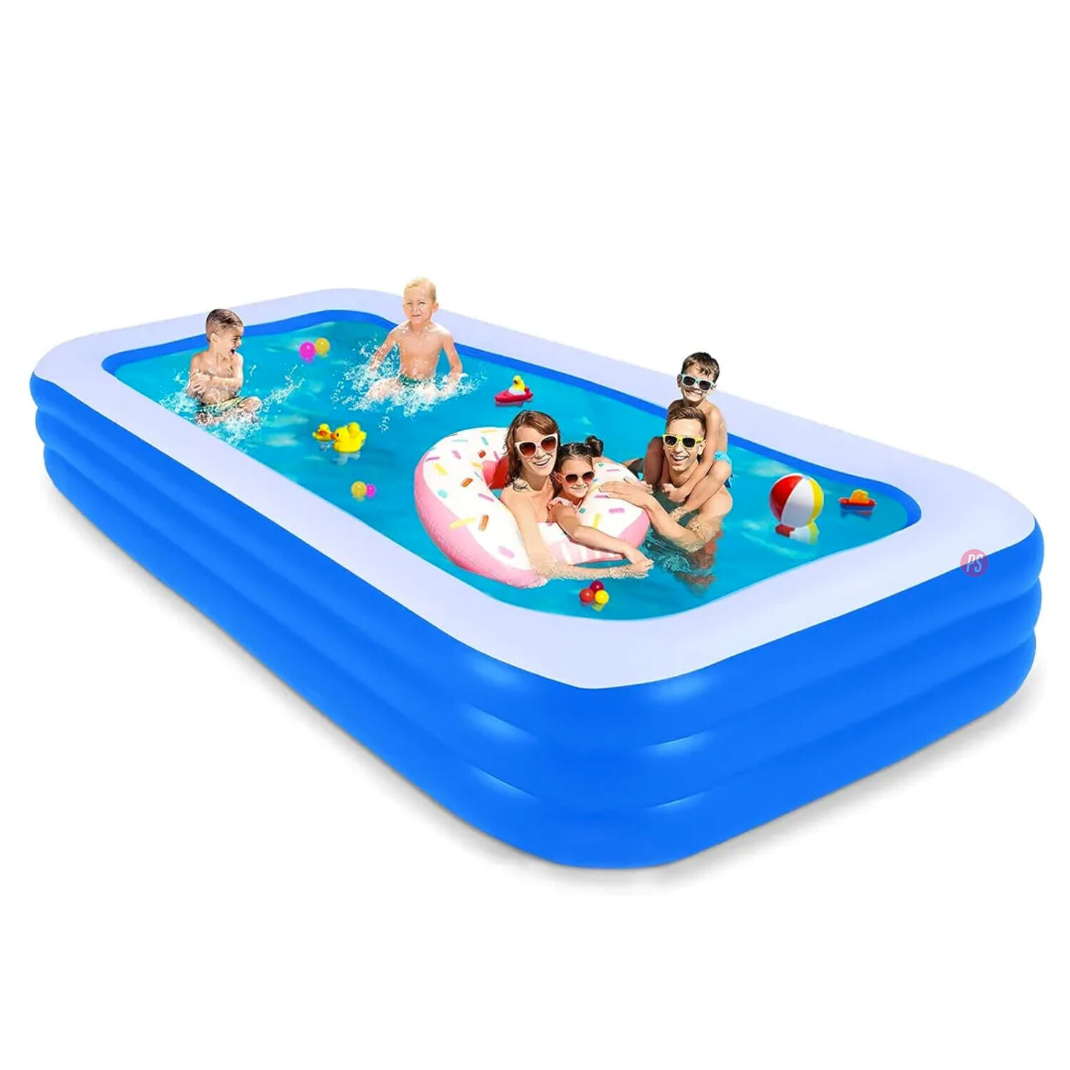 Piscina Inflable 210x135x56cm Con 3 Anillos - Ps image number 1.0
