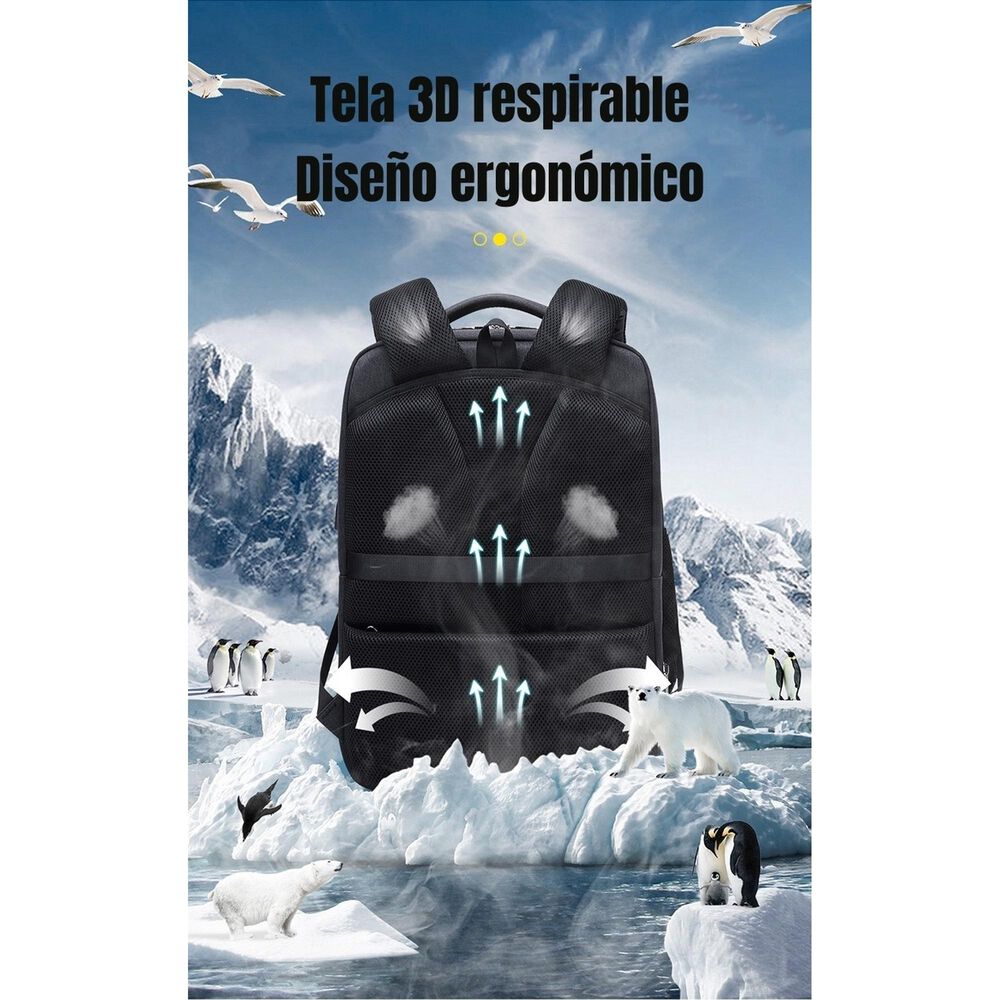 Mochila Notebook Inteligente Con Usb Negra By Lubabycas image number 6.0