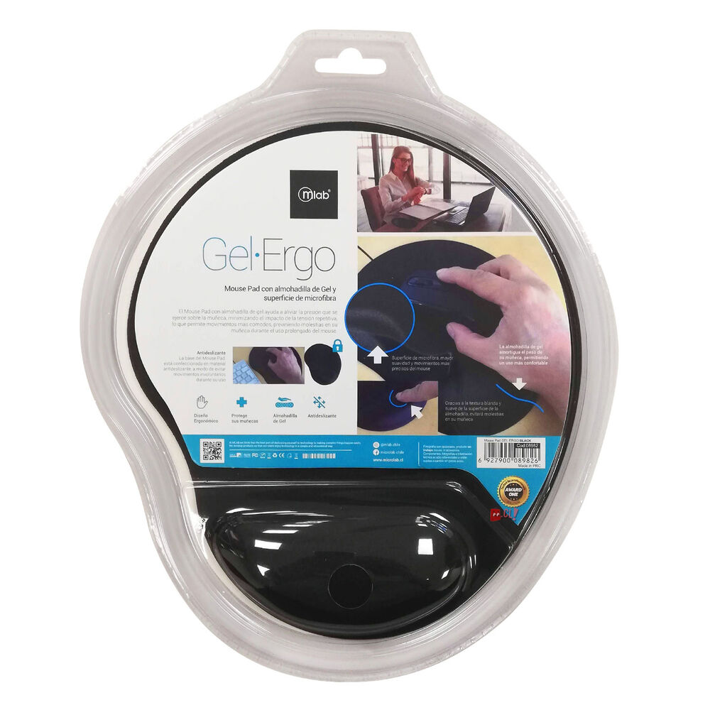 Mouse Pad Con Almohadilla De Gel Negro - Ps image number 2.0